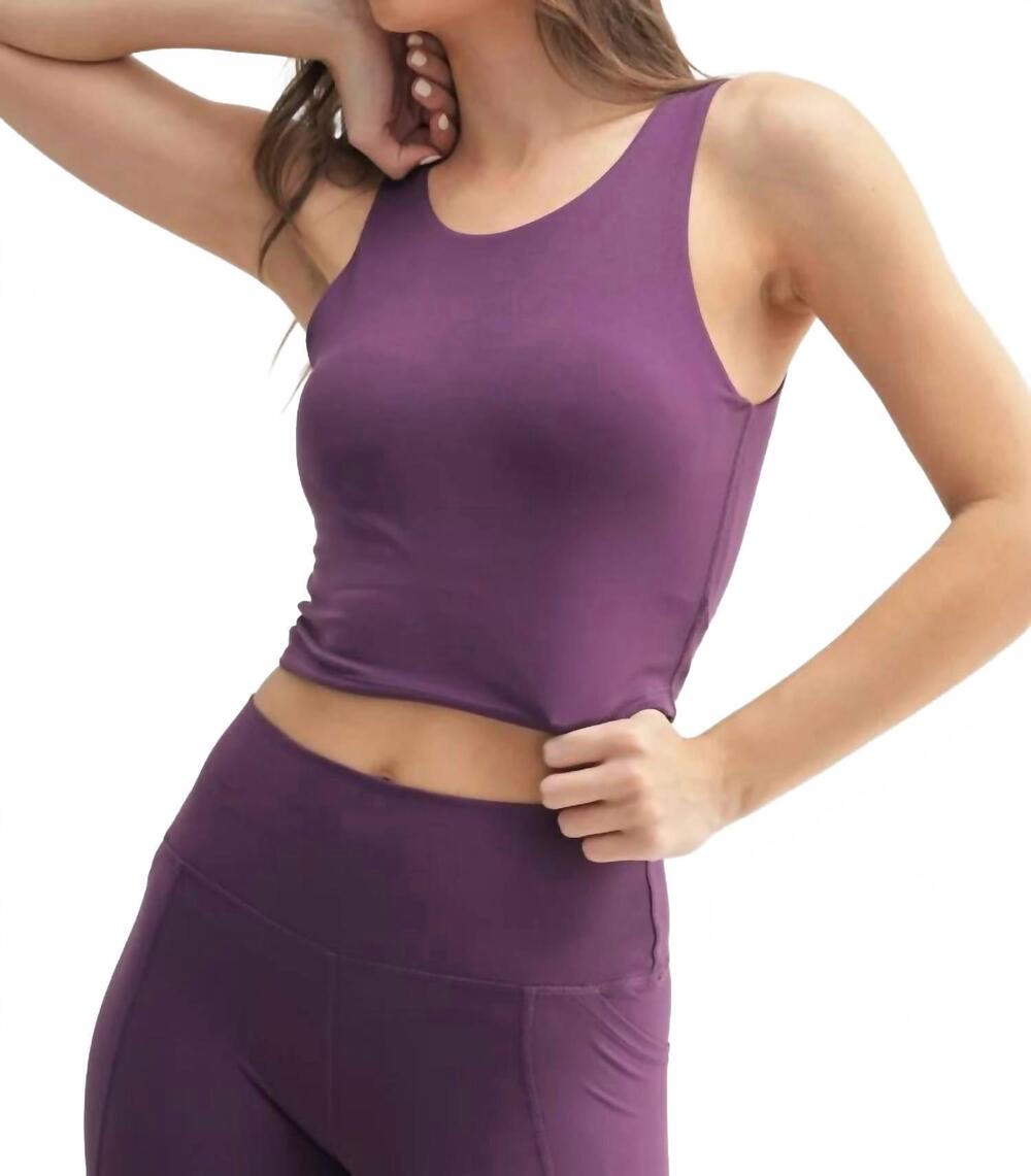 NEW MONO B venice cloud active tank top in merlot